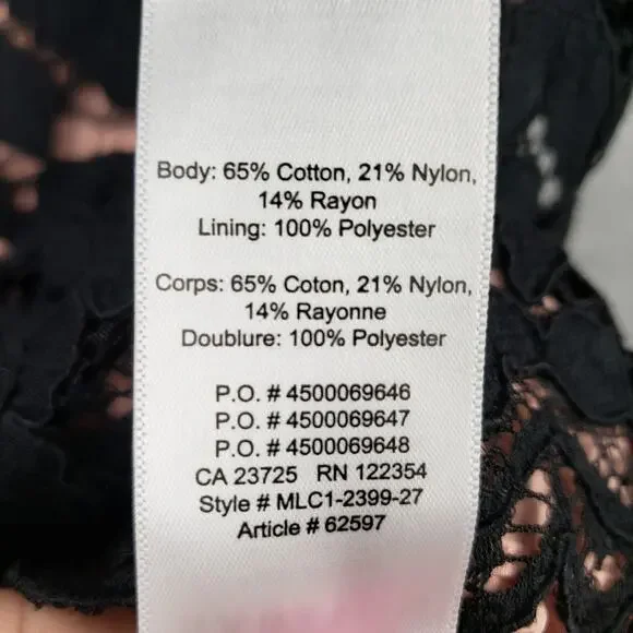 Aritzia Babaton Size XXS Lace Overlay Camisole Tank Top Black Modern Elegant - Picture 8 of 10